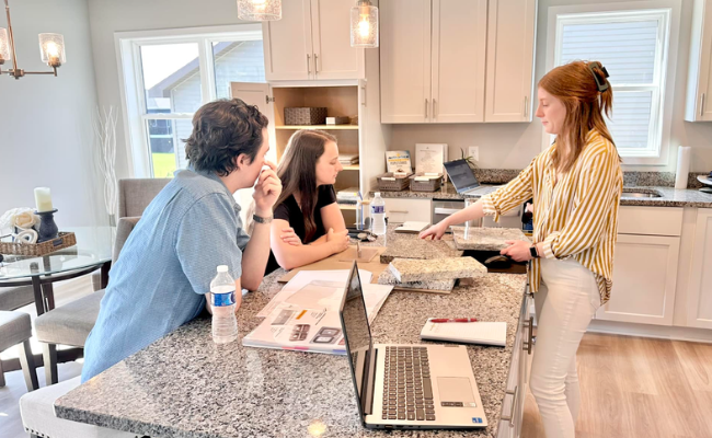 couple making design selections