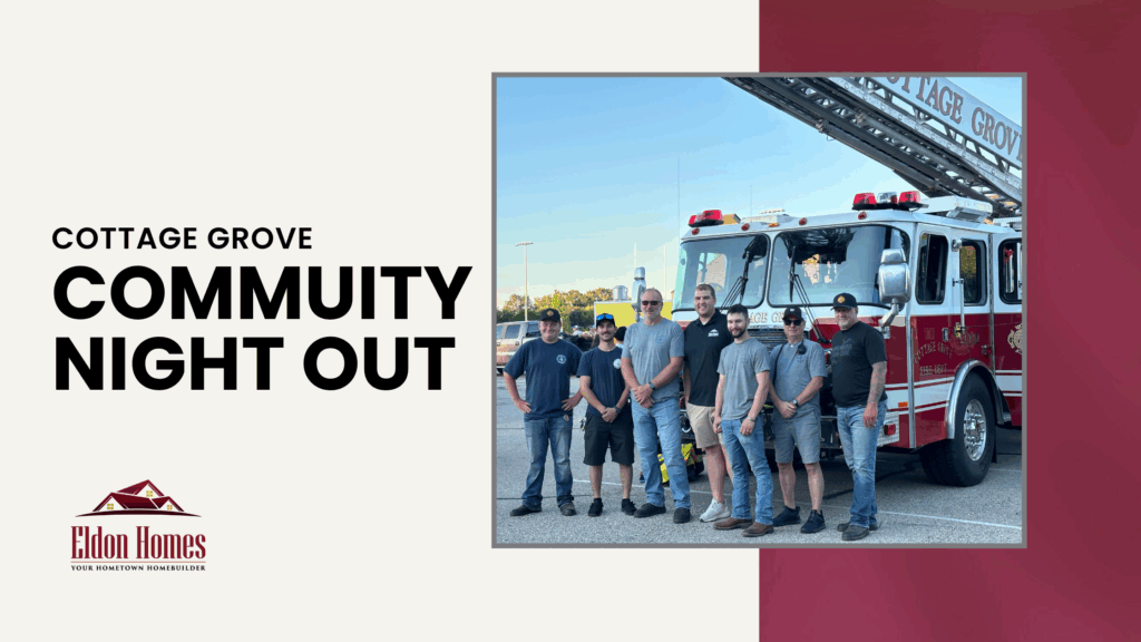 Justin Leistikow and the Cottage Grove Fire Department in front of a Fire Truck