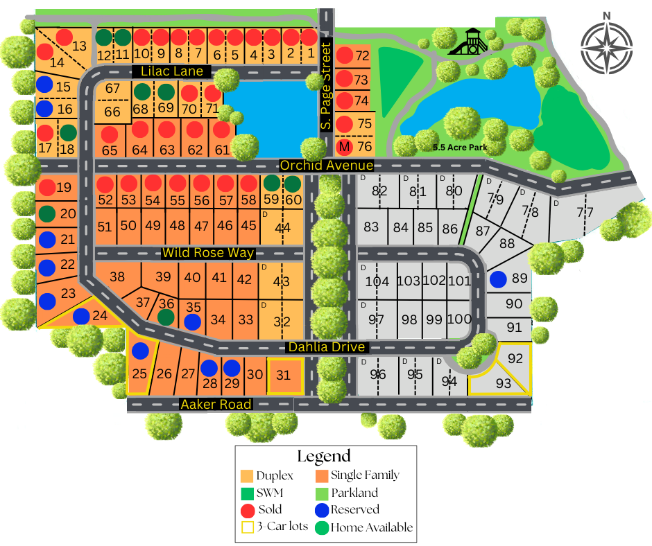 Plat map of Magnolia Springs in Stoughton, WI