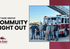 Justin Leistikow and the Cottage Grove Fire Department in front of a Fire Truck