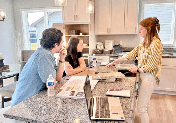 couple making design selections